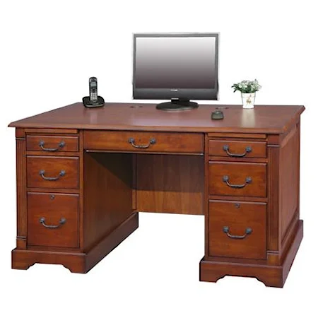 57" Flat Top Double Pedestal Desk